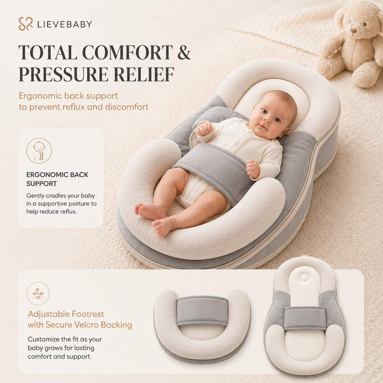 The Knus — anti-reflux feeding lounger - Reflux Wedge & Nursing Support